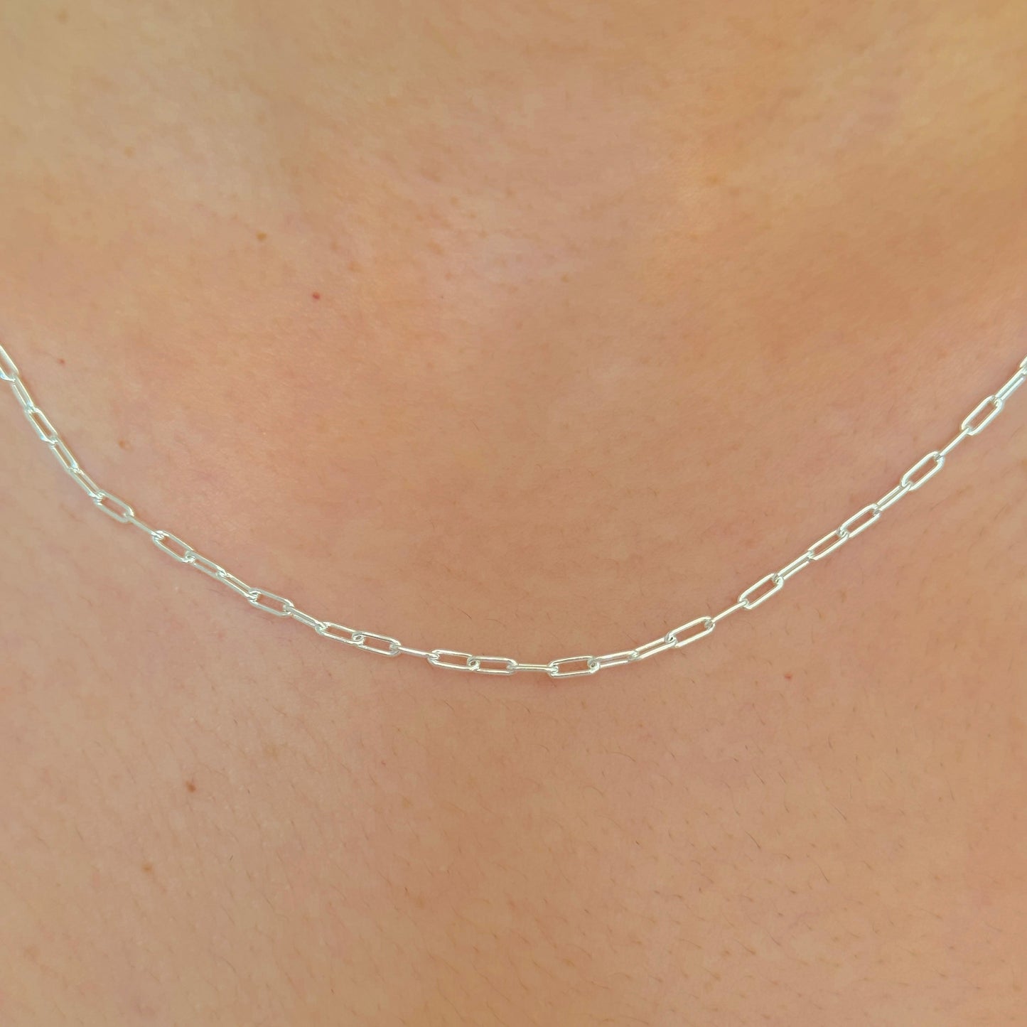925 Sterling Silver Women 2mm Paperclip Chain
