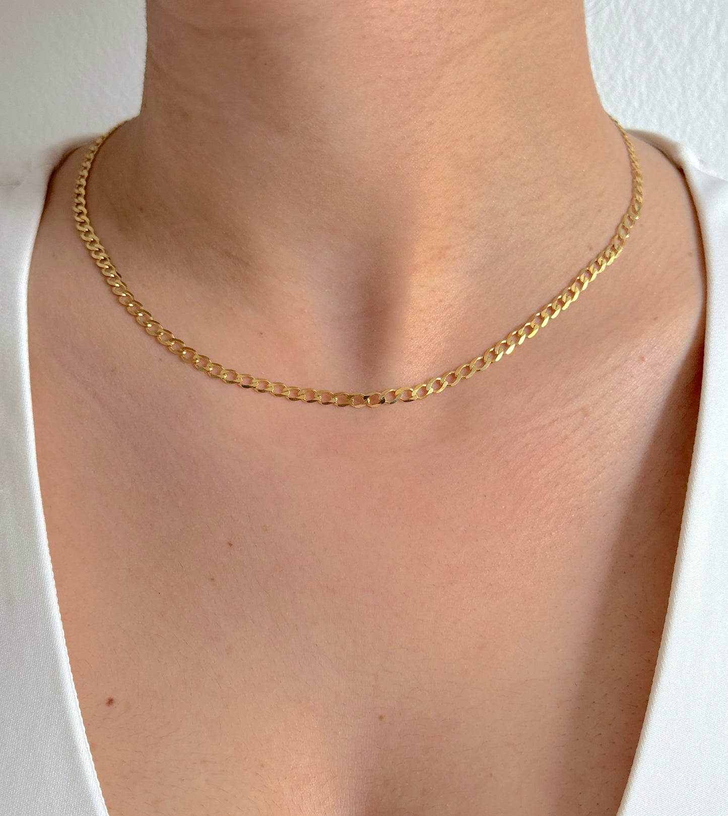 9ct Yellow Gold Women 3.5mm Classic Curb Chain