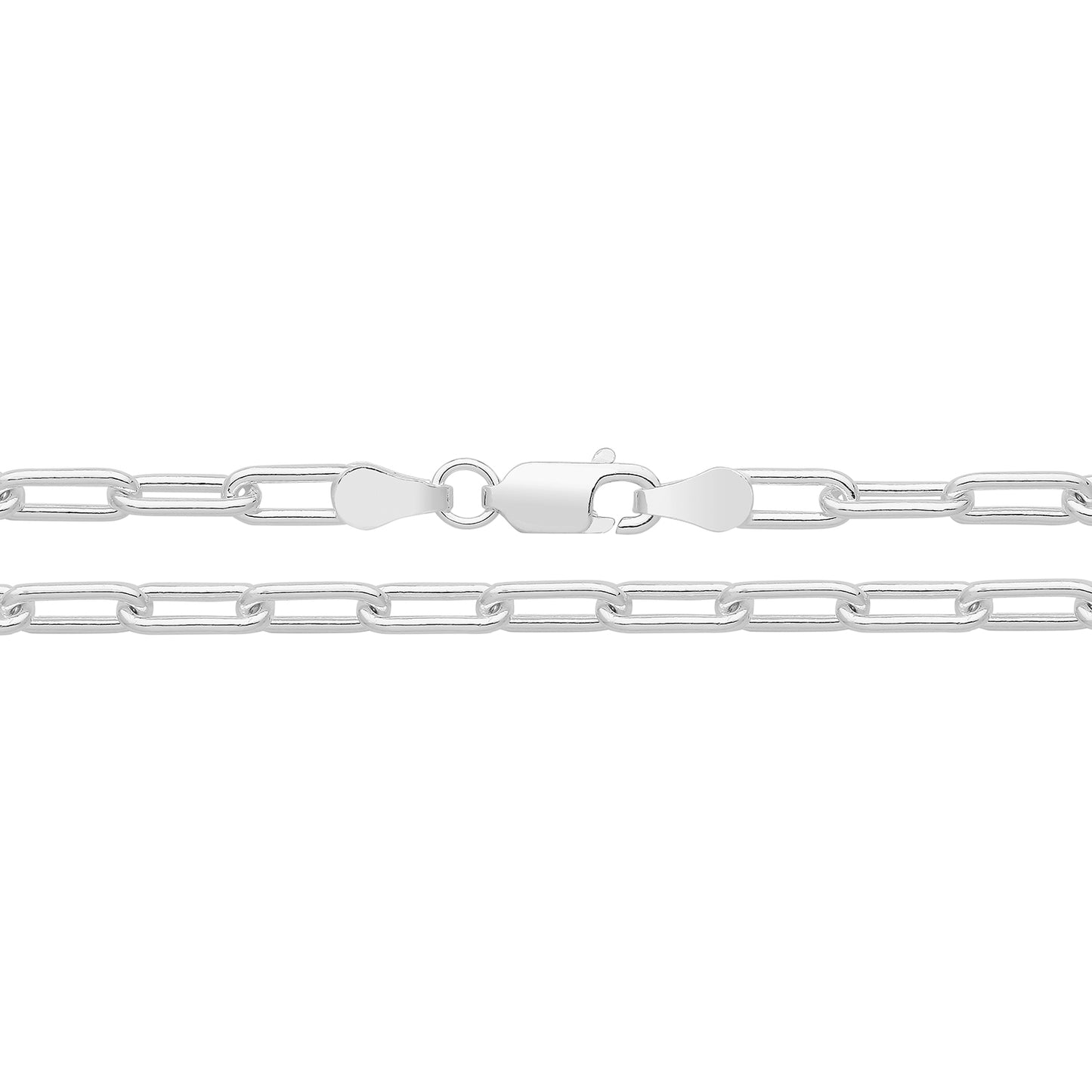 925 Sterling Silver Women 3mm Paperclip Chain