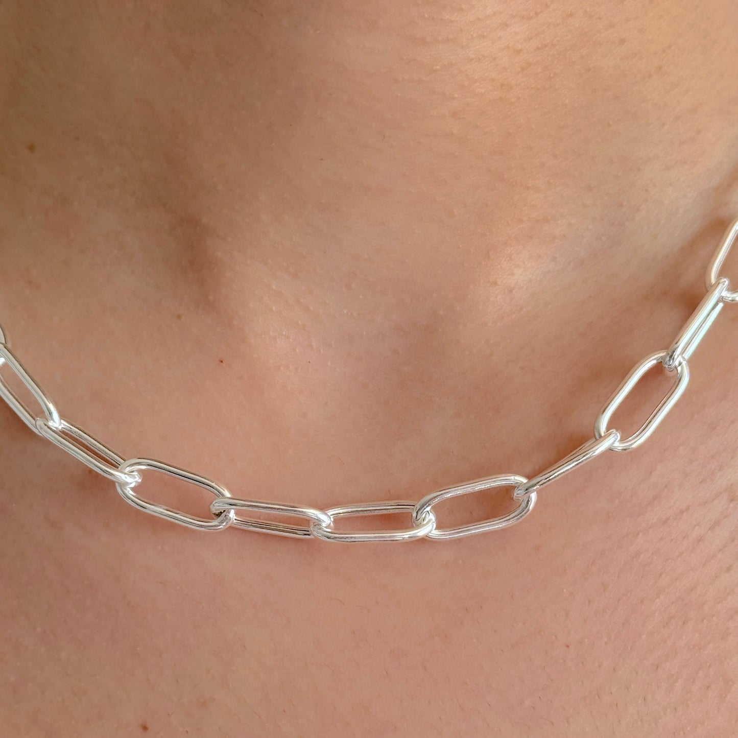 925 Sterling Silver 8mm Paperclip Chain