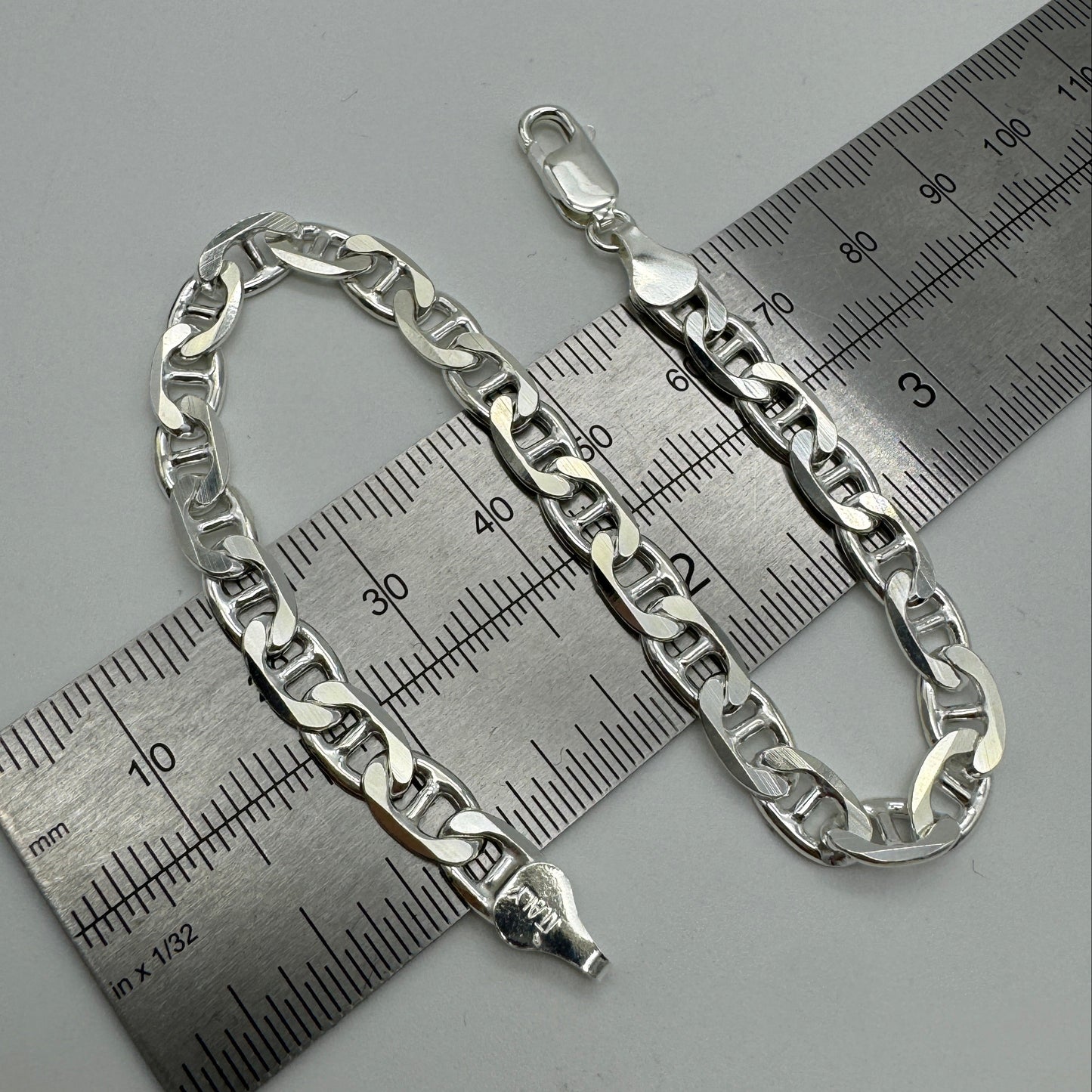 925 Sterling Silver 6mm Mariner Acnhor Bracelet 8.5 INCH