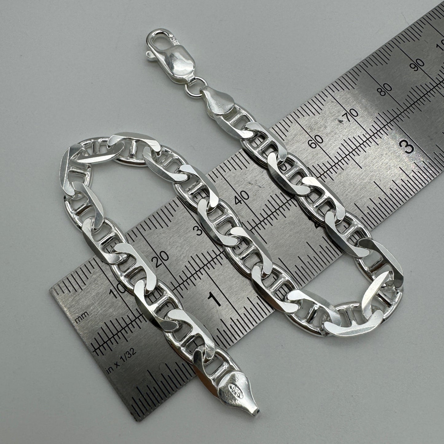 925 Sterling Silver 7mm Mariner Acnhor Heayv Bracelet 8.5 INCH