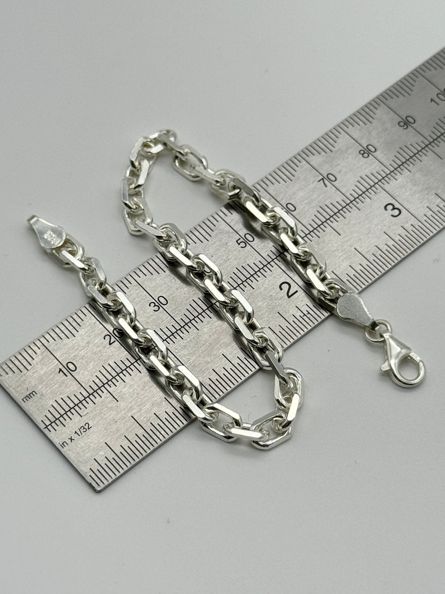 925 Sterling Silver 6mm Rolo Belcher Bracelet 8 Inch