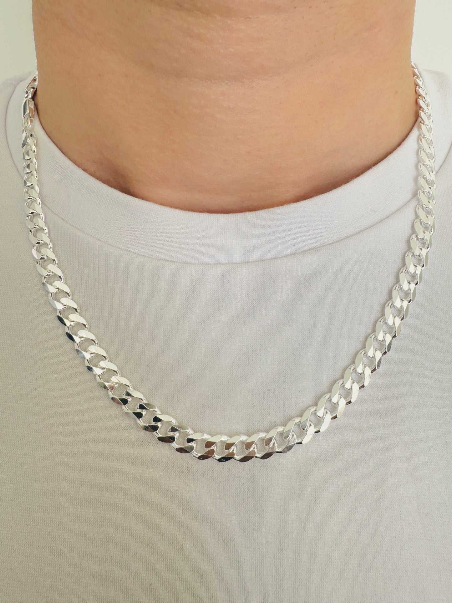 925 Sterling Silver 6mm Mens Curb Chain