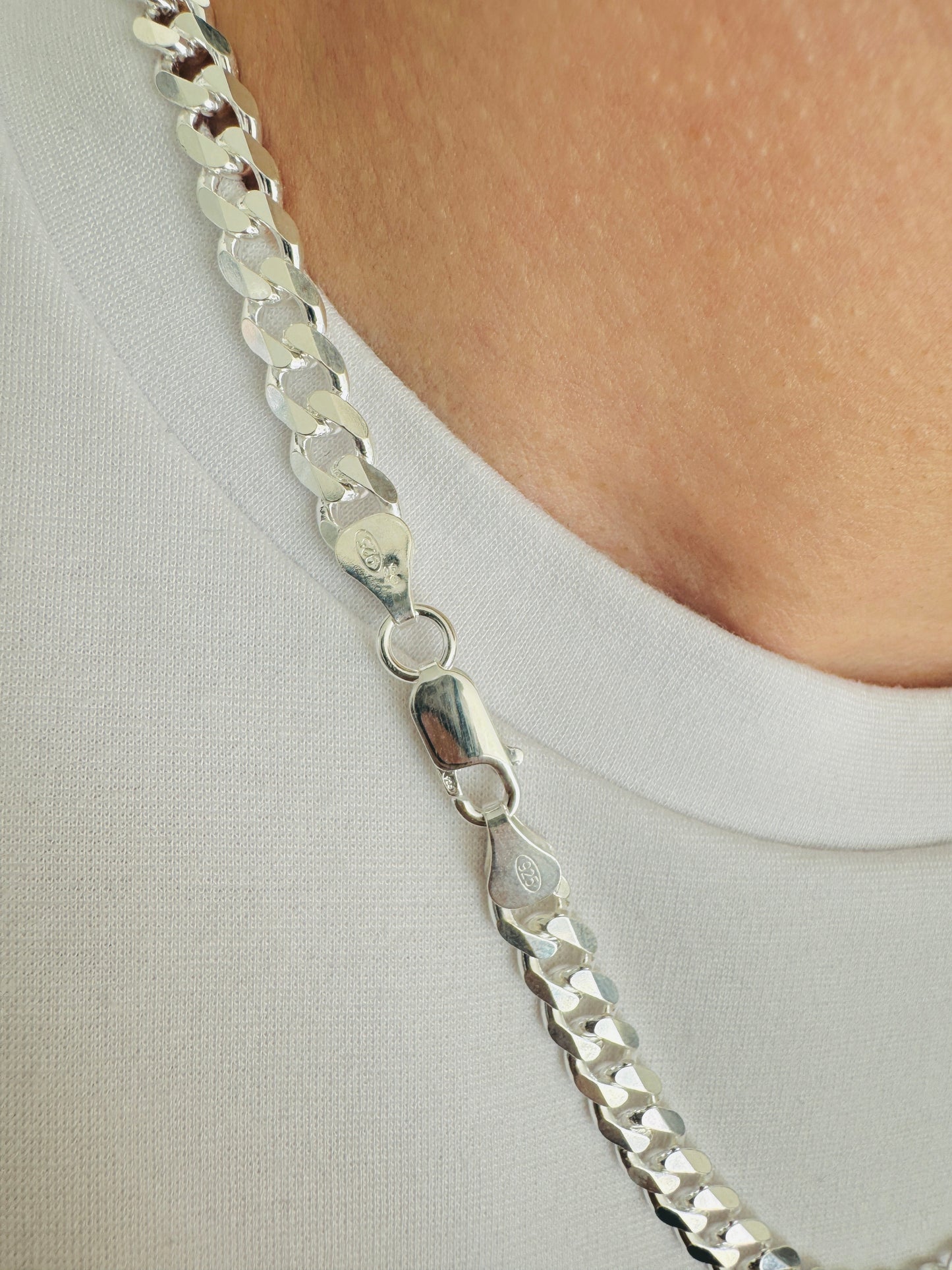 925 Sterling Silver 6mm Mens Curb Chain