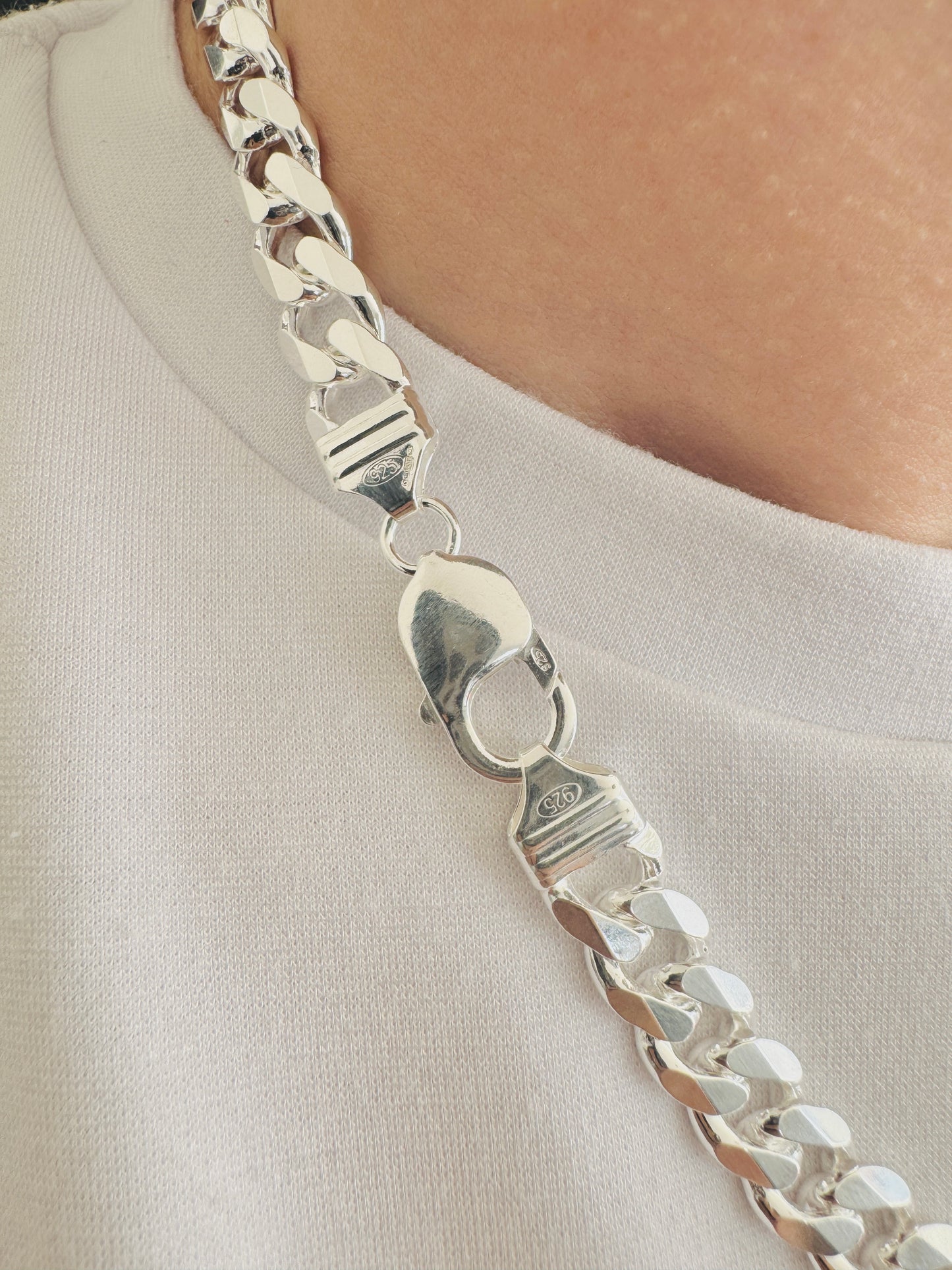 925 Sterling Silver Mens 9mm Curb Chain