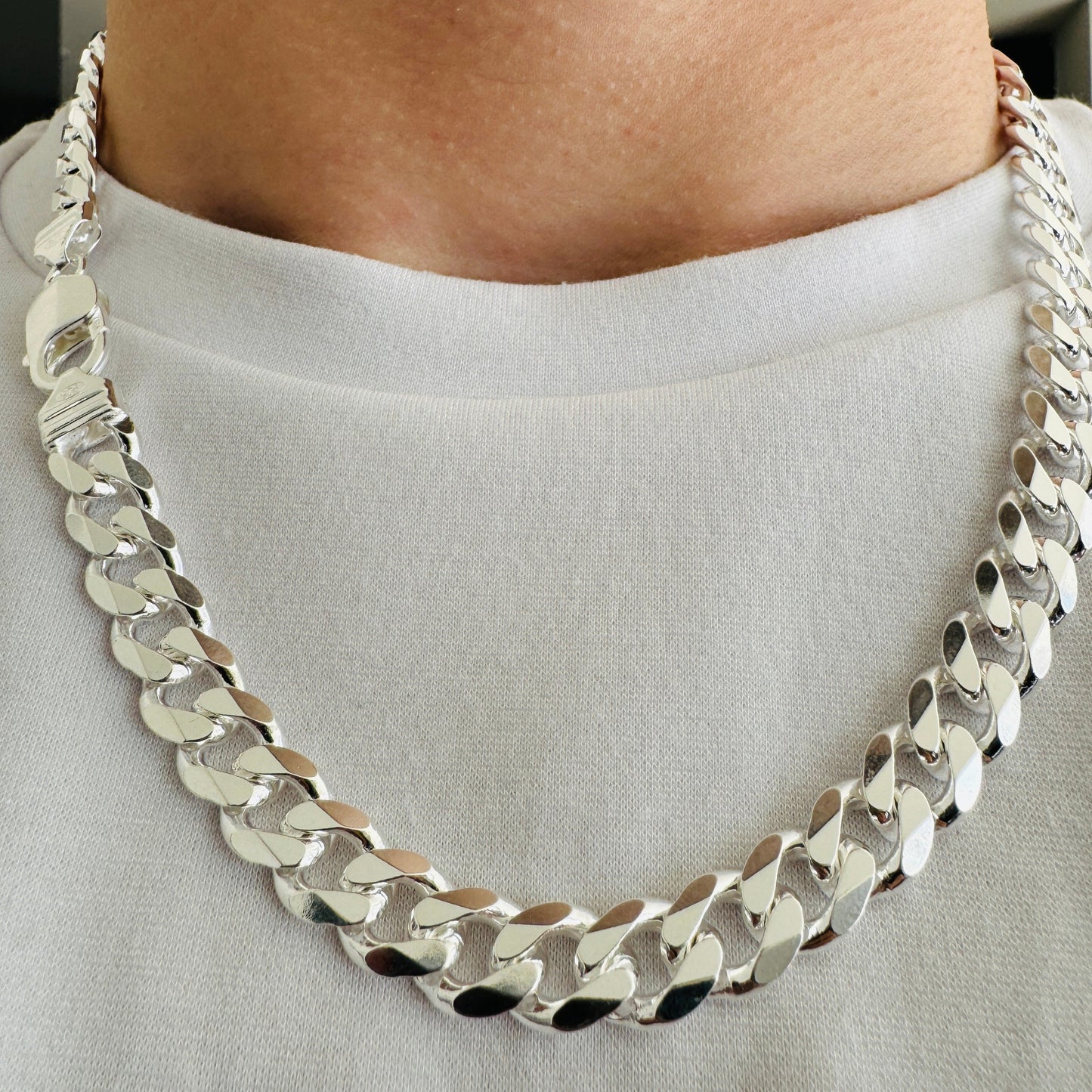 925 Sterling Silver Mens 9mm Curb Chain