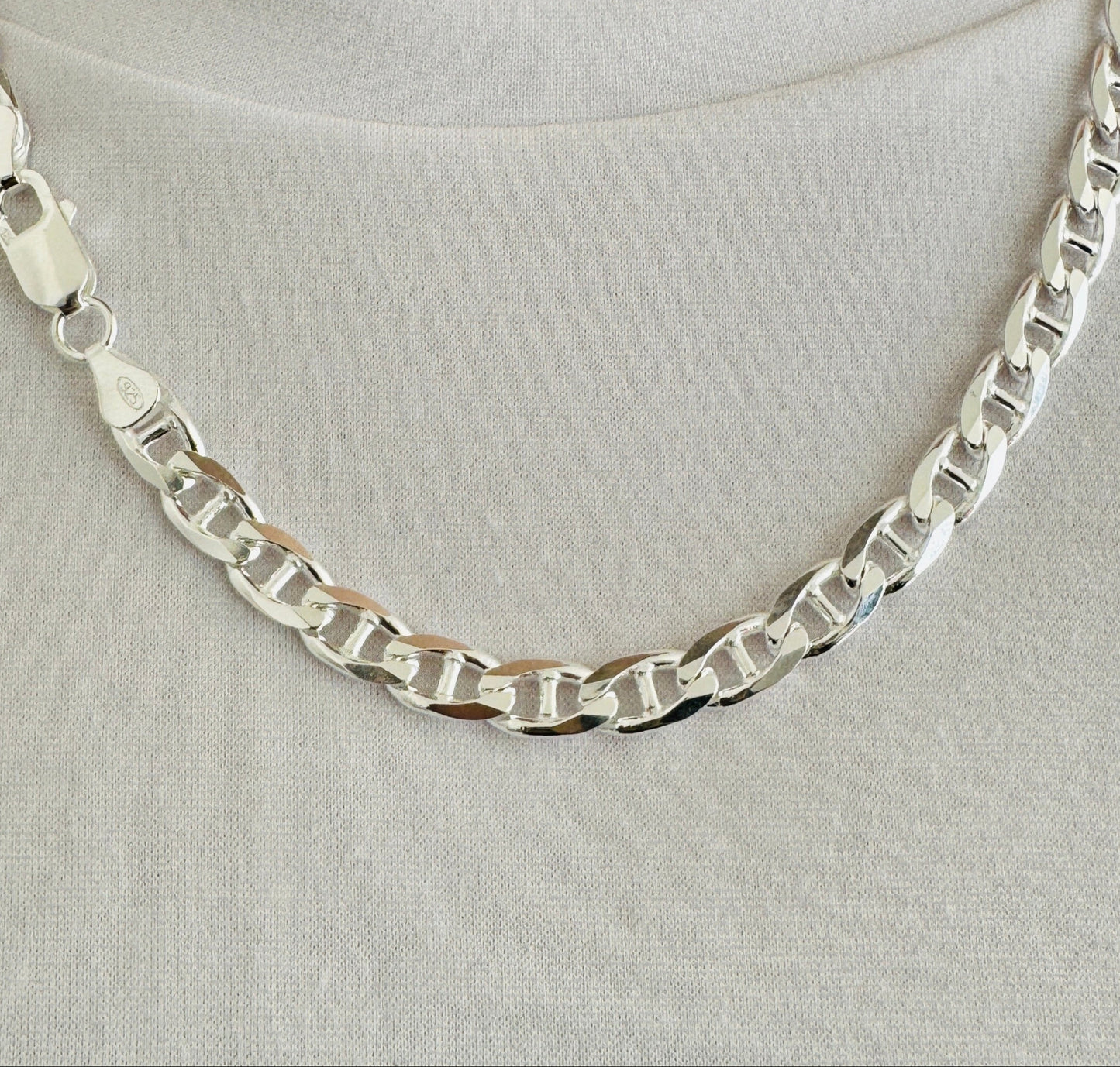 925 Sterling Silver Men 6mm Anchor Marine Chain