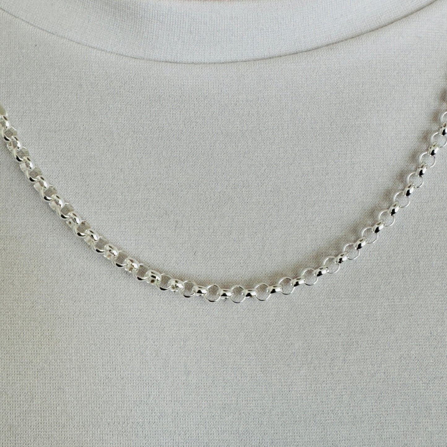 925 Sterling Silver Mens 4mm Round Belcher Chain