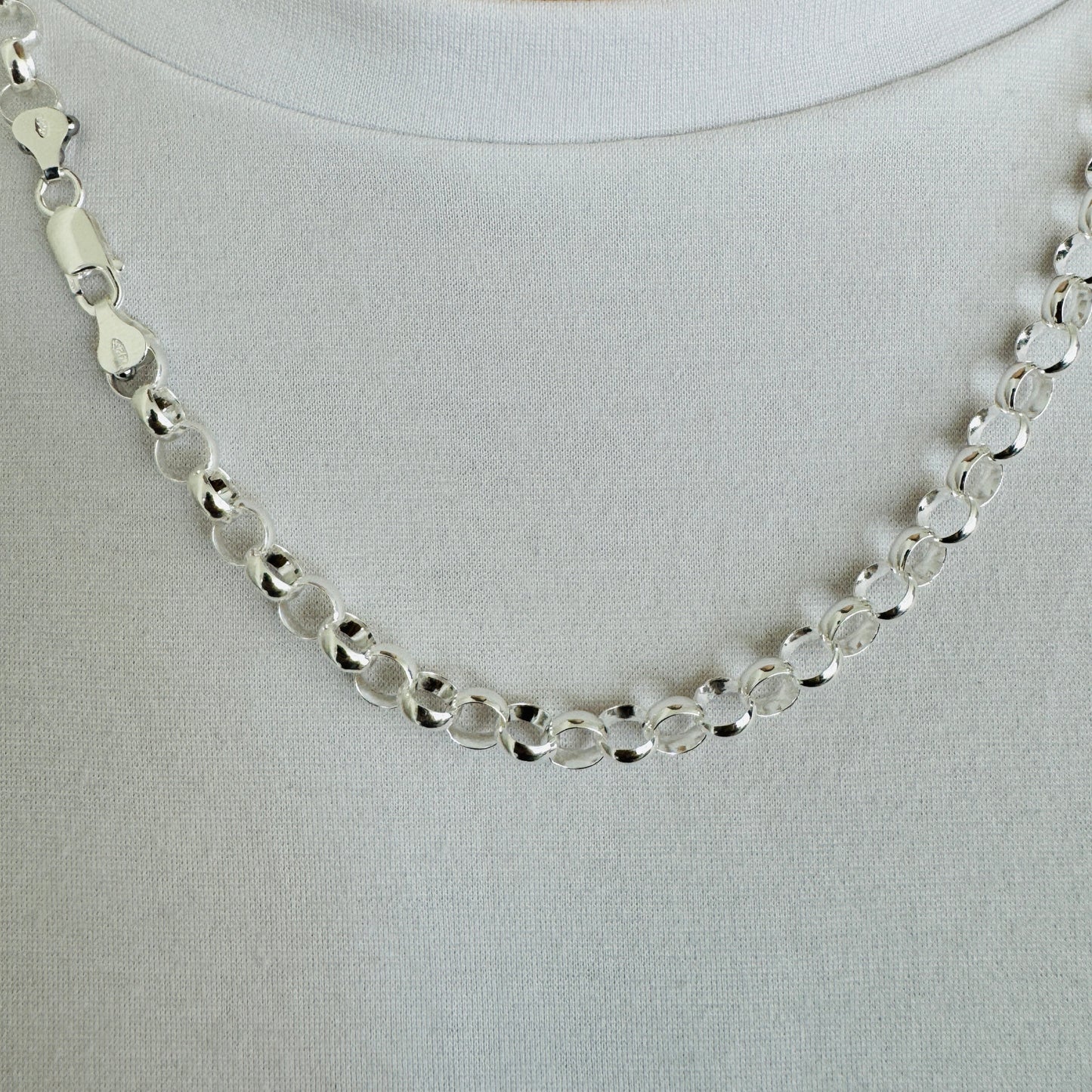 925 Sterling Silver 7mm Round Belcher Chain