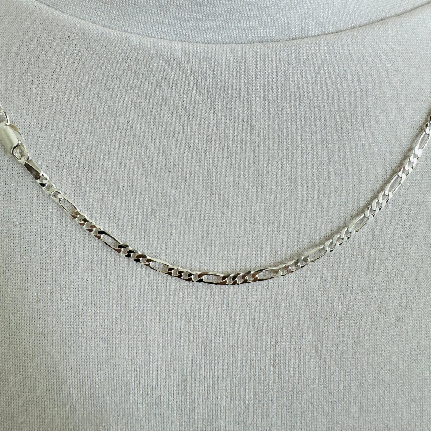 925 Sterling Silver Mens 2.5mm Figaro Chain
