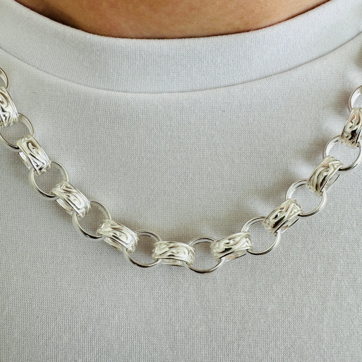 925 Sterling Silver Mens 10mm Heavy Oval Belcher Chain