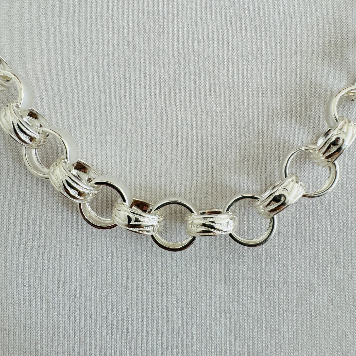 925 Sterling Silver 12mm Round Belcher Chain