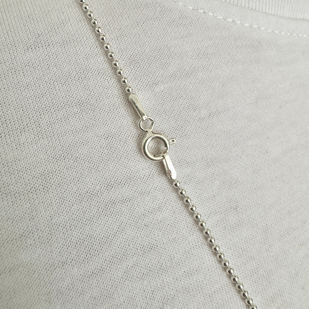 925 Sterling Silver 1mm Fine Full Beaded Military Chain