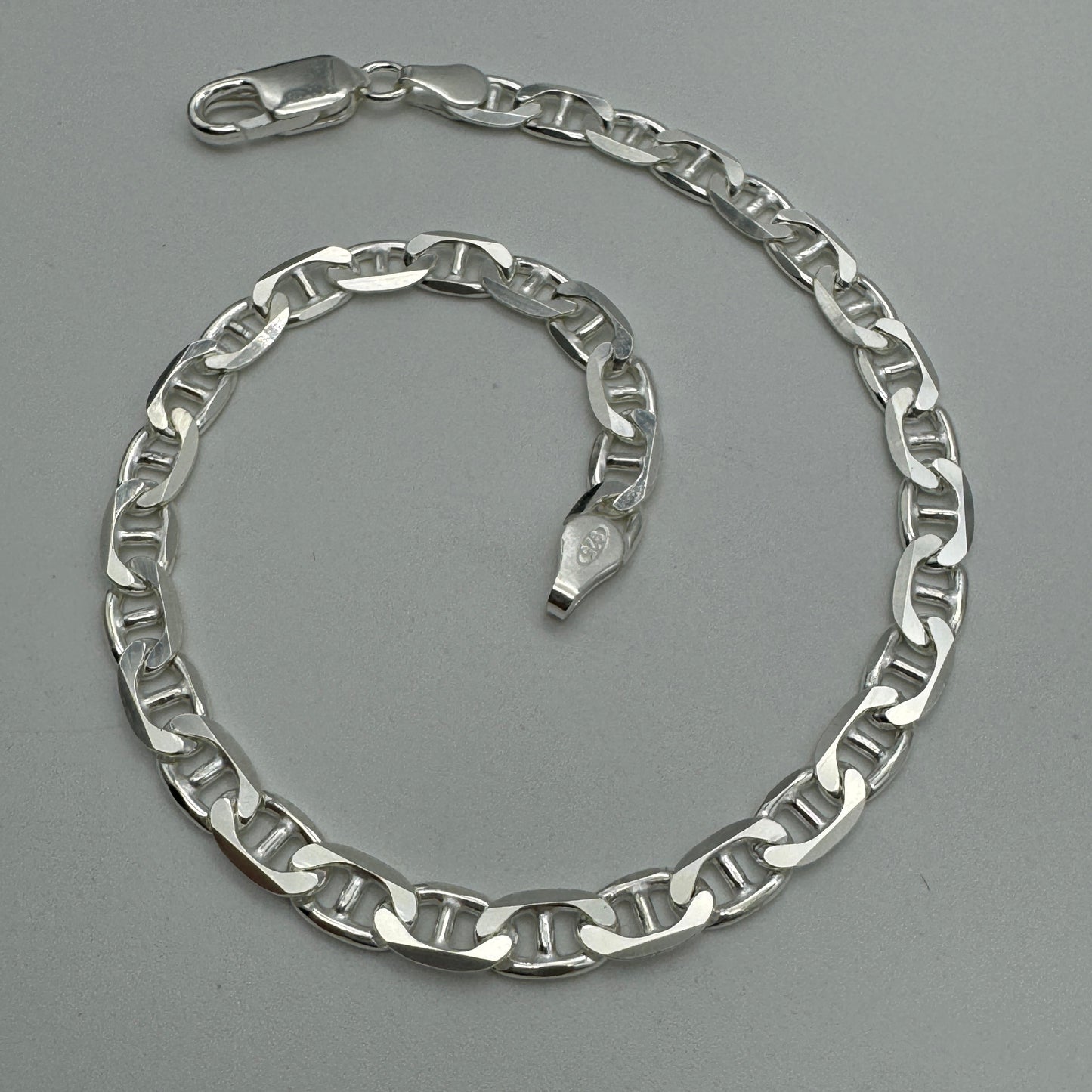 925 Sterling Silver 5mm Mariner Acnhor Bracelet 8.5 INCH