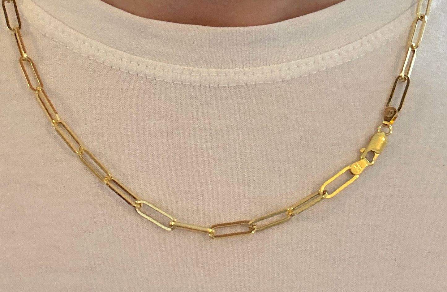 9ct Yellow Gold 5mm Paperclip Chain