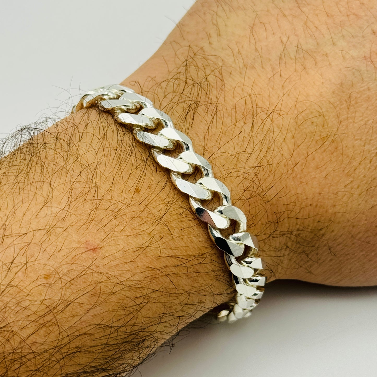 925 Sterling Silver 10mm Cuban Curb Bracelet 7.5" - 8.5"