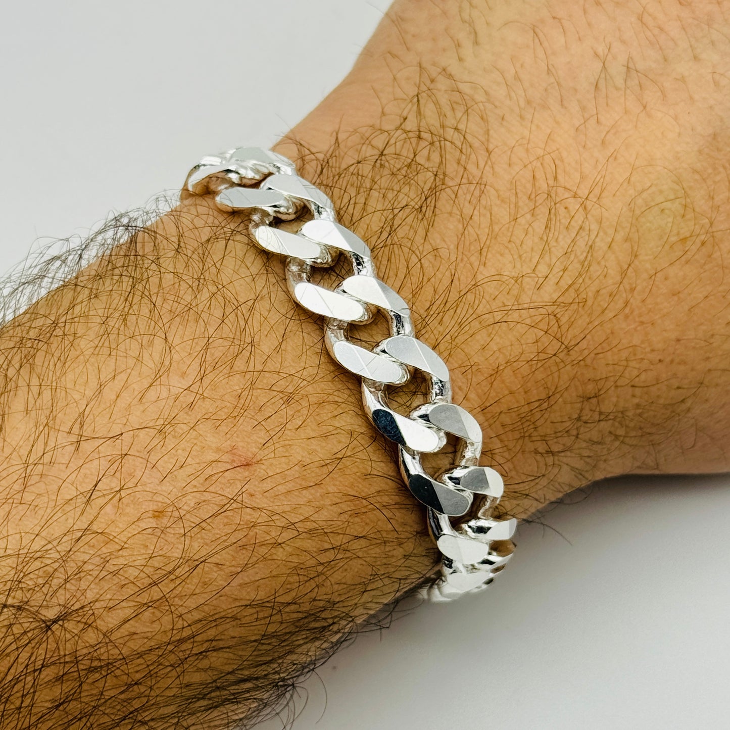 925 Sterling Silver 12mm Cuban Curb Bracelet 8.5"