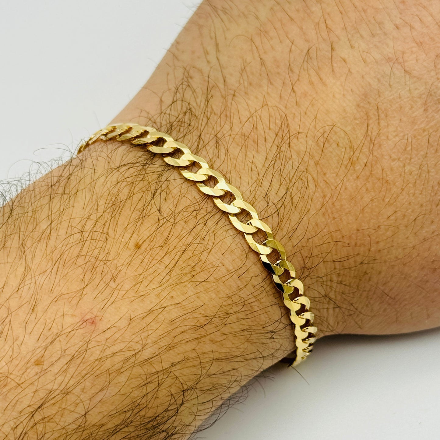 375 9ct Yellow Gold 5mm Curb Bracelet 7.5" - 8.5"