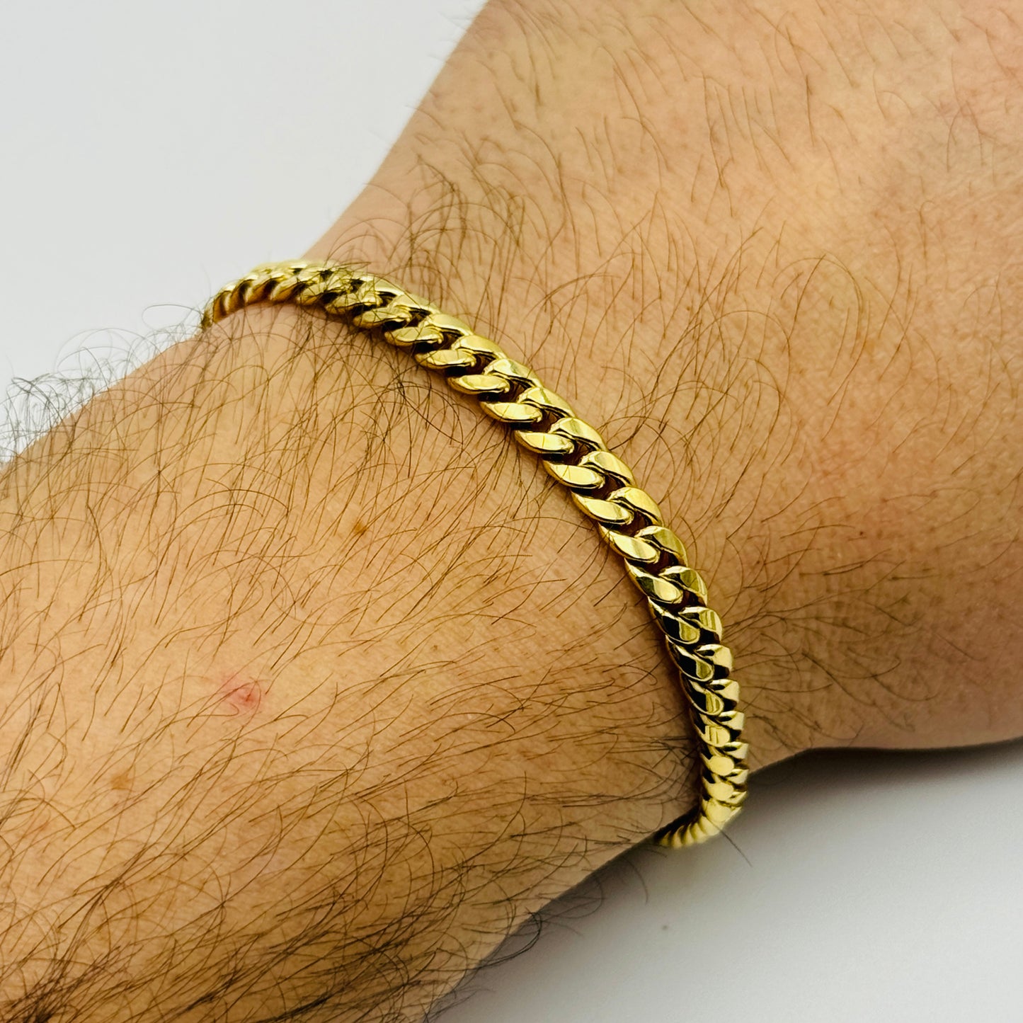375 9ct Yellow Gold 5mm Cuban Curb Bracelet 7.5" - 8.5"