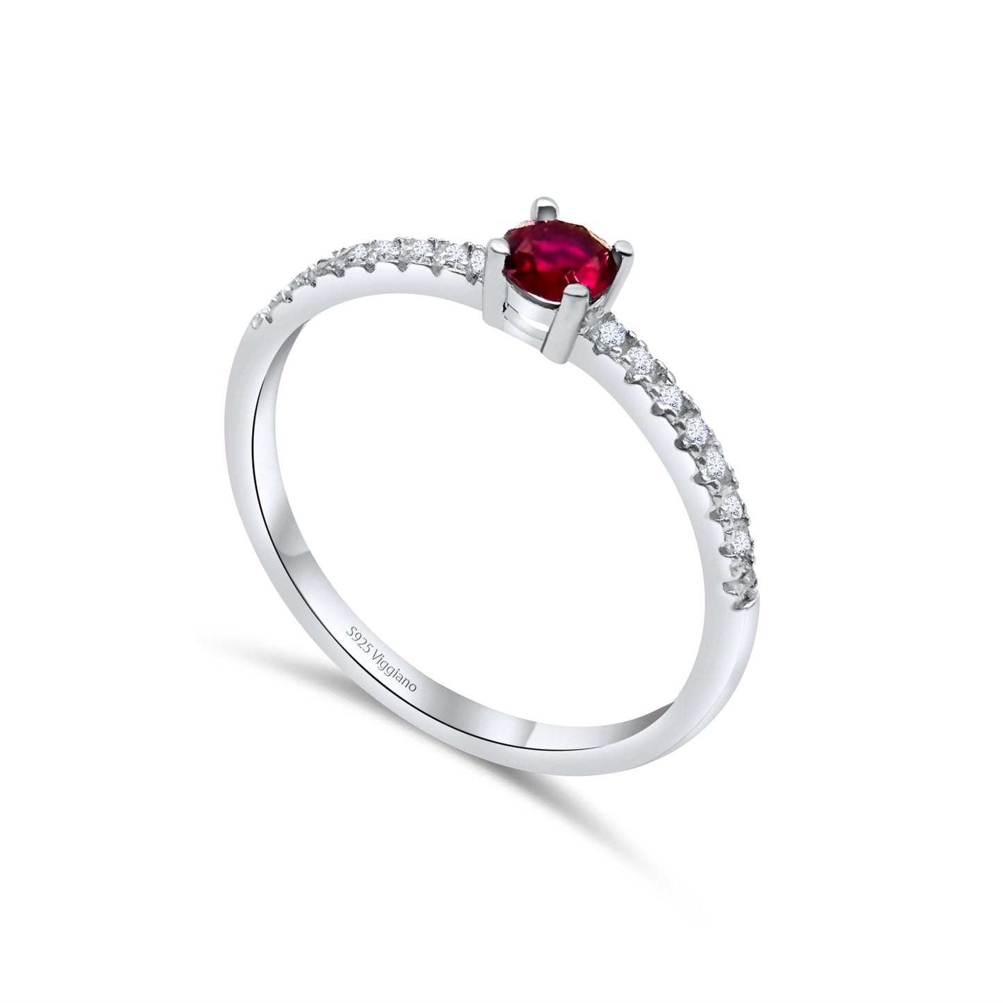 925 Sterling Silver 3mm Ruby Solitaire Engagement Ring