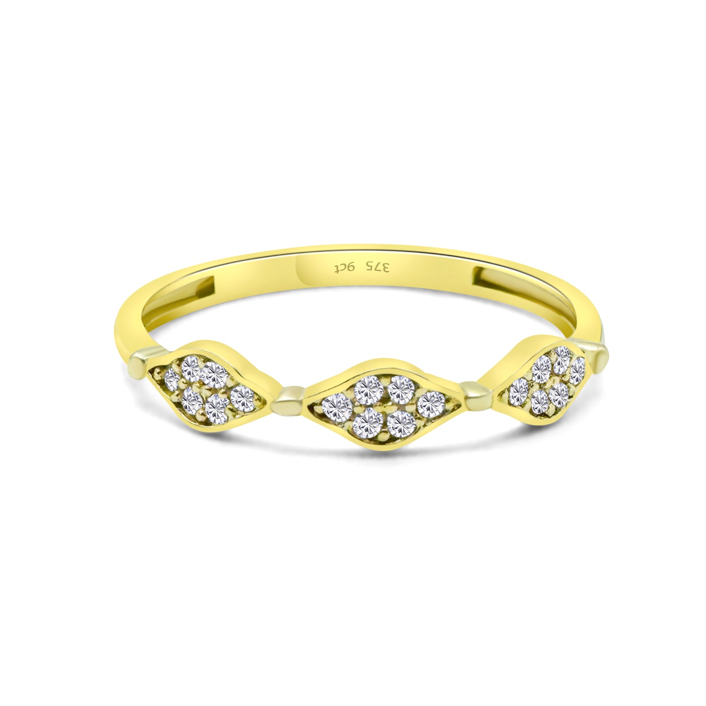 9ct Yellow Gold Diamond Half Eternity Band Ring