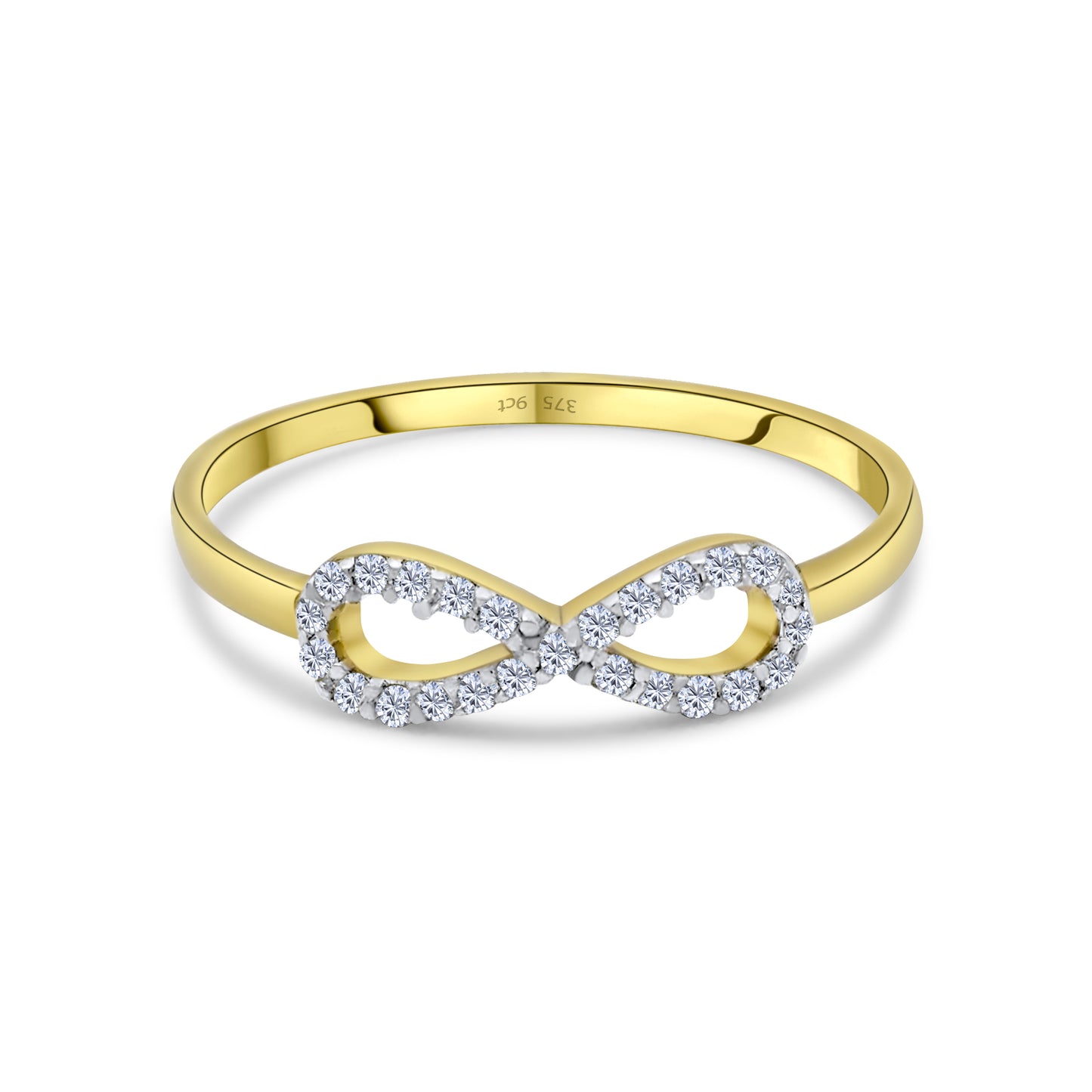 9ct Yellow Gold Diamond Infinity Band Ring