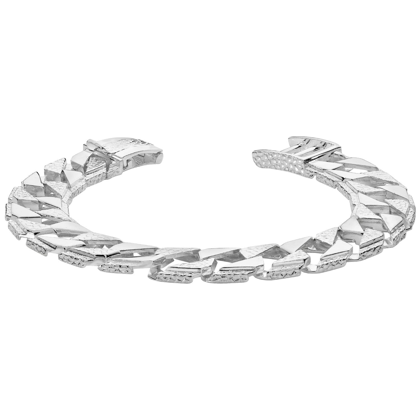 925 Sterling Silver Mens 15mm Curb Cast Bracelet