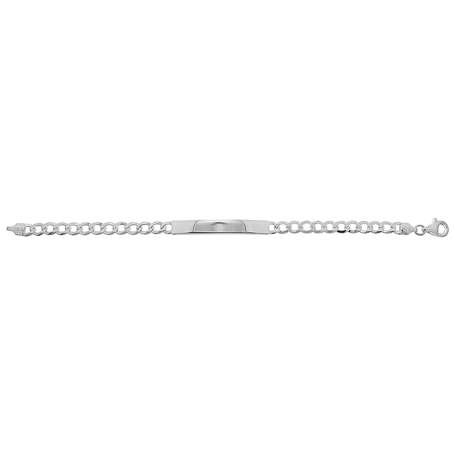 925 Sterling Silver Ladies 3mm Curb ID Bracelet VIGGIANO
