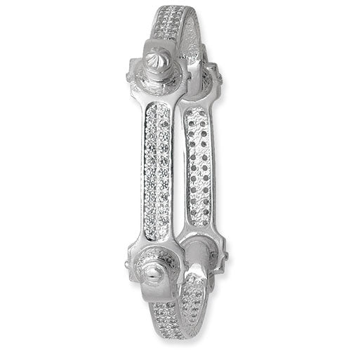 925 Sterling Silver Men's CZ Chunky Spanner Bangle – VIGGIANO