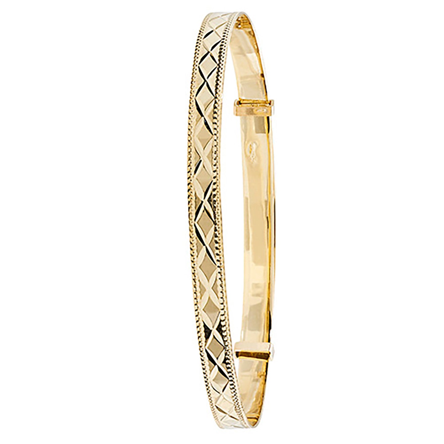9ct Yellow Gold Ladies 5MM D/C Expandable Bangle
