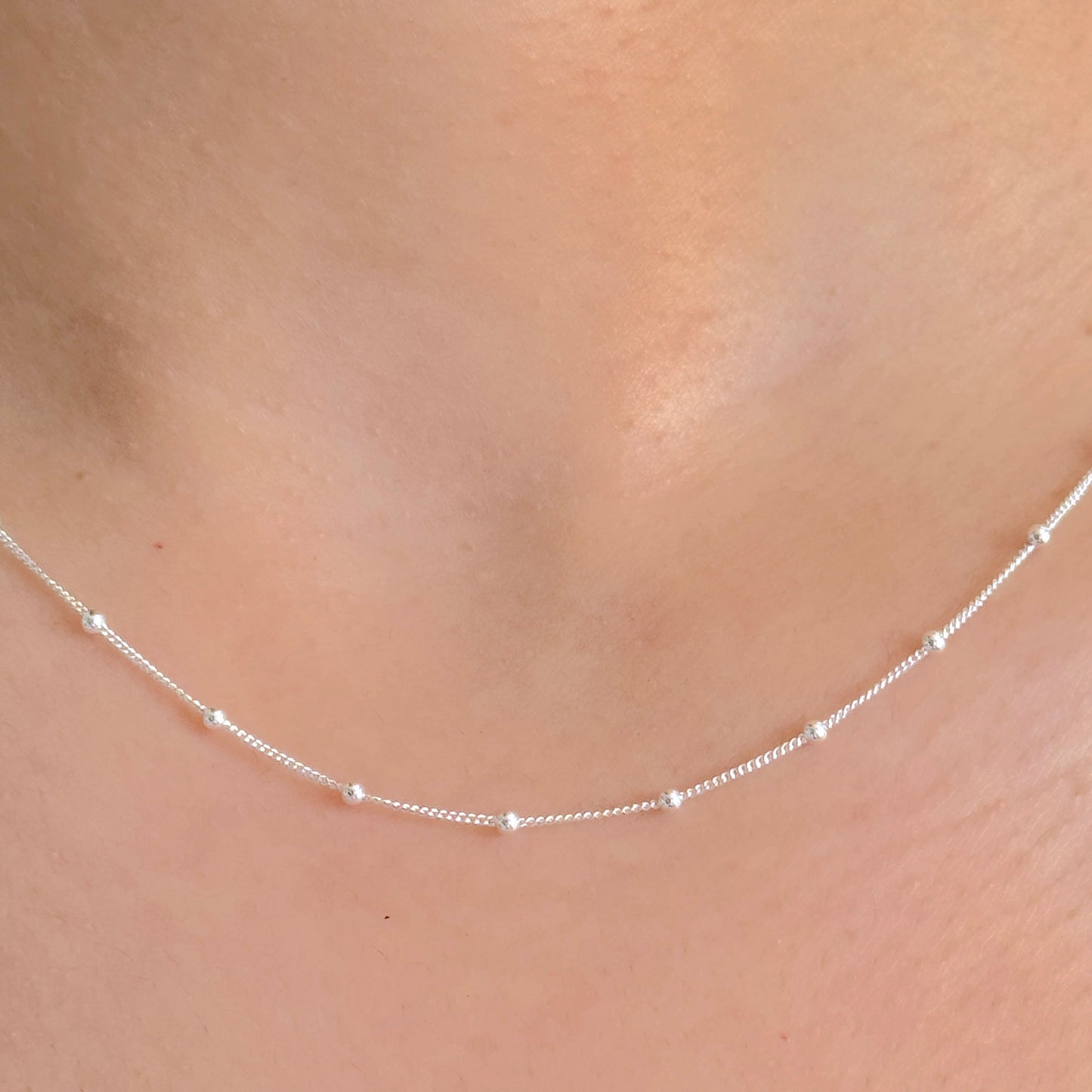 925 Sterling Silver Women 1.5mm Ball Bead Chain