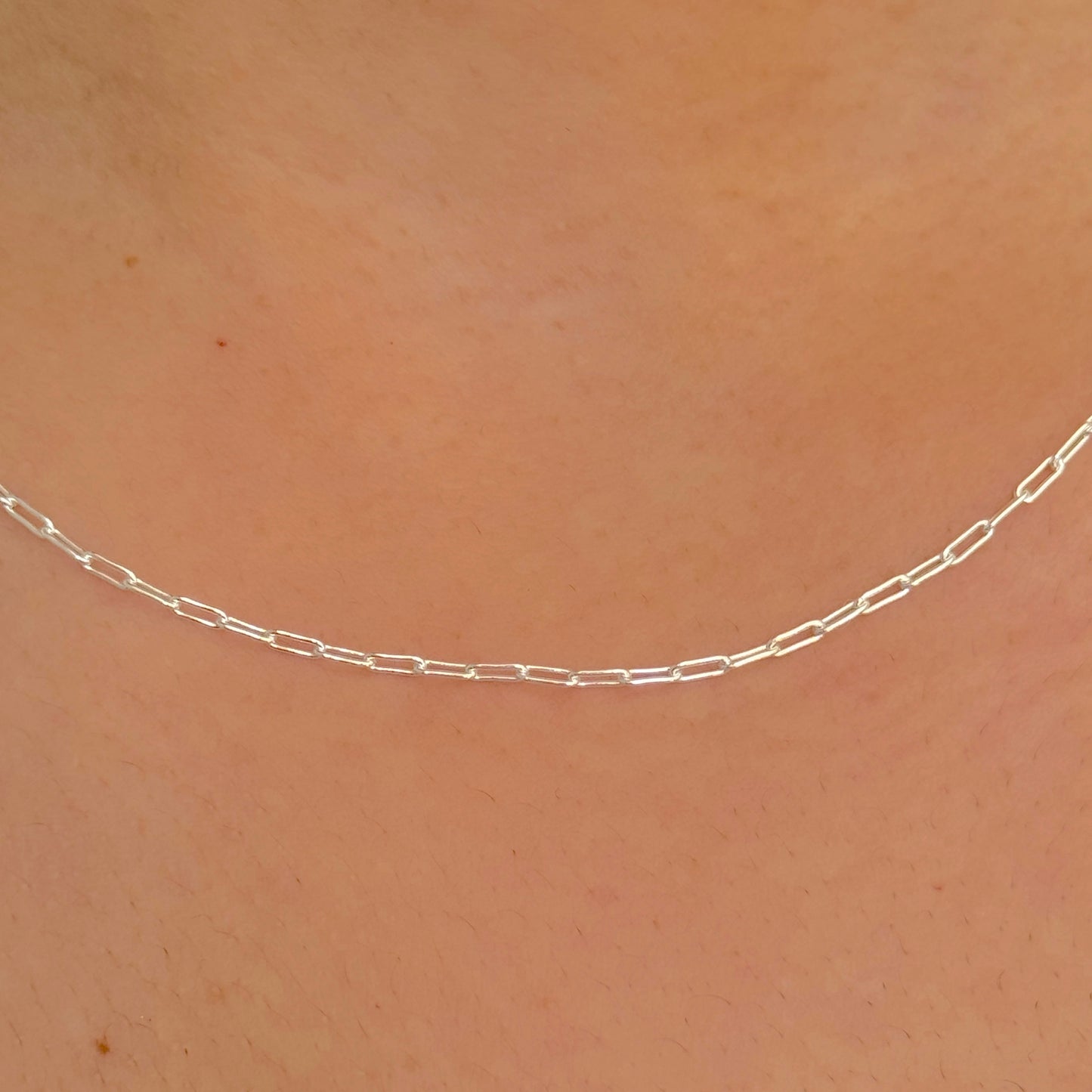 925 Sterling Silver Women 1.5mm Paperclip Chain