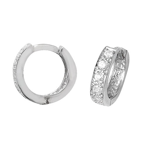925 Sterling Silver Mens Round 10mm Diamond Earring