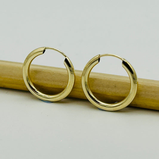 9ct Yellow Gold 2mm Classic Round Sleeper Earring
