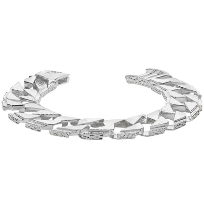 925 Sterling Silver Mens 20mm Curb Cast Bracelet