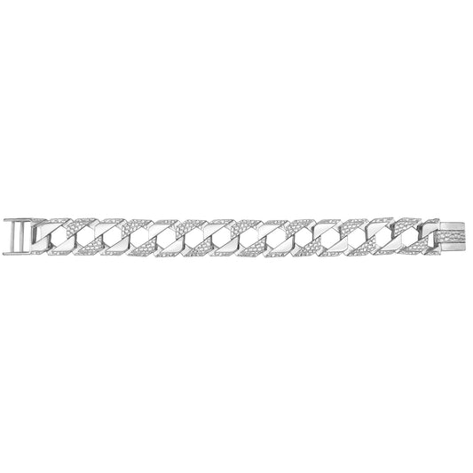925 Sterling Silver Mens 20mm Curb Cast Bracelet