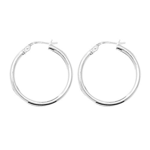 925 Sterling Silver 2mm Plain Hoop Earring 10mm 15mm 20mm 25mm 30mm 40mm 50mm