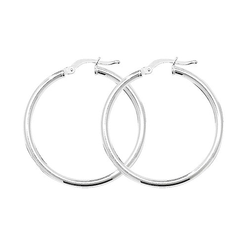 925 Sterling Silver 2mm Plain Hoop Earring 10mm 15mm 20mm 25mm 30mm 40mm 50mm