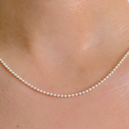 925 Sterling Silver Women 2mm Full Bead Chain