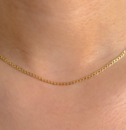9ct Yellow Gold Women 2mm Classic Curb Chain