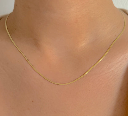 9ct Yellow Gold Women 2mm Flat Snake Chain