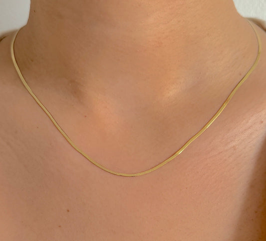 9ct Yellow Gold Women 2mm Flat Snake Chain
