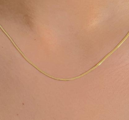 9ct Yellow Gold Women 2mm Flat Snake Chain