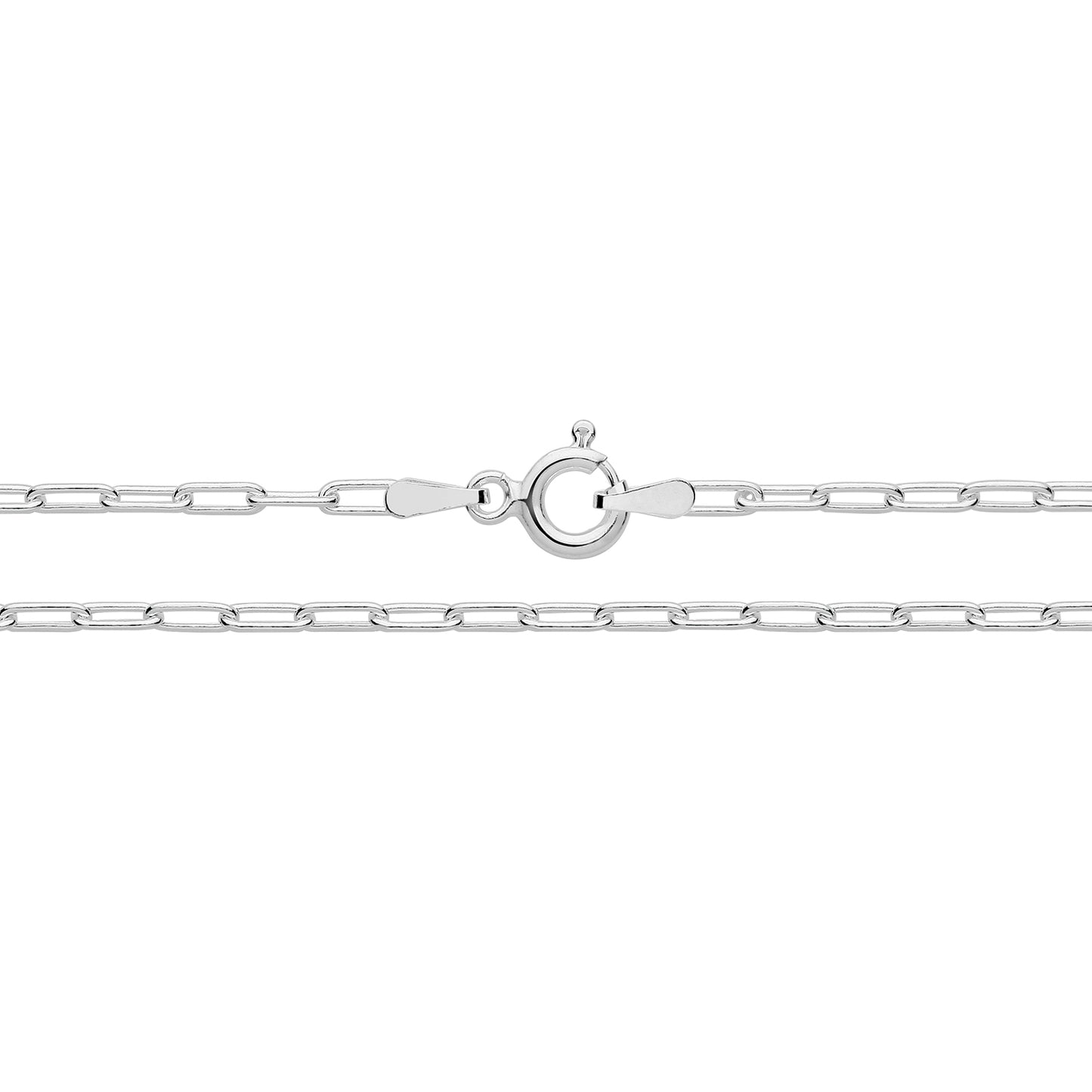 925 Sterling Silver Women 2mm Paperclip Chain