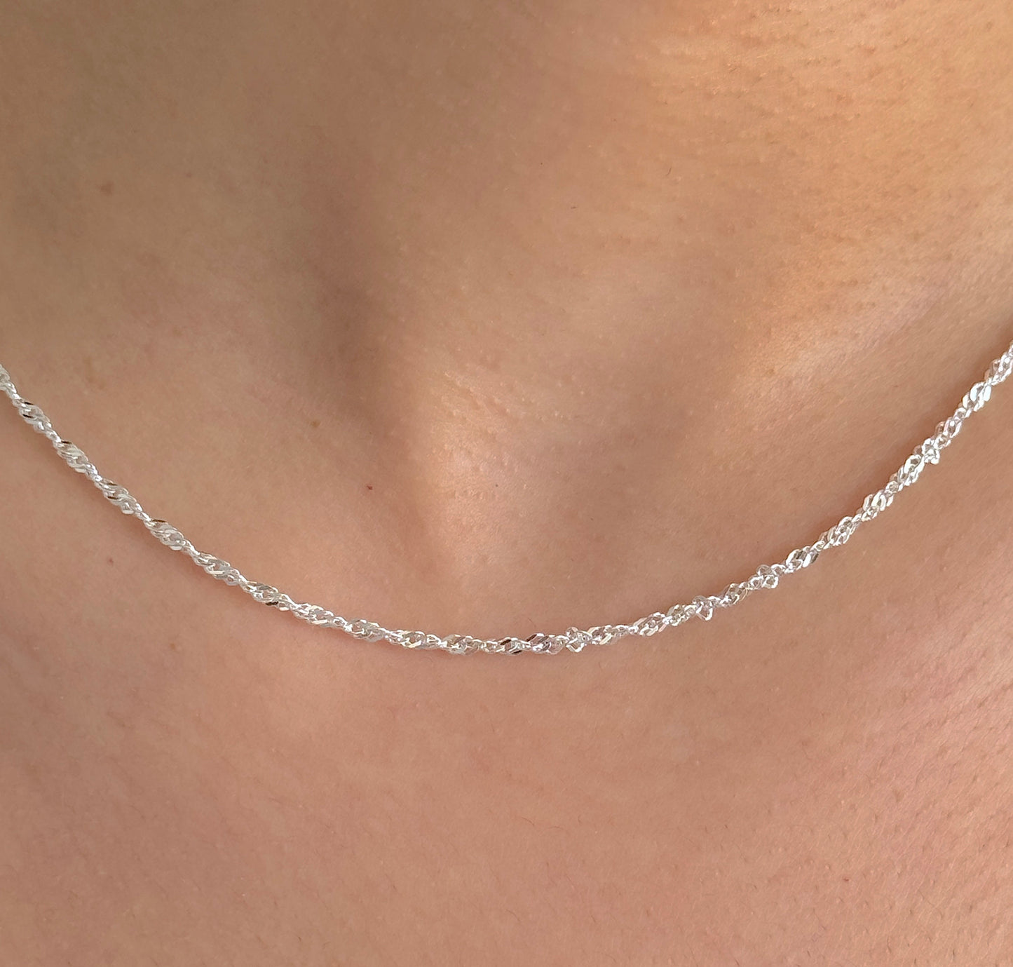 925 Sterling Silver Women 2mm Singapore Chain