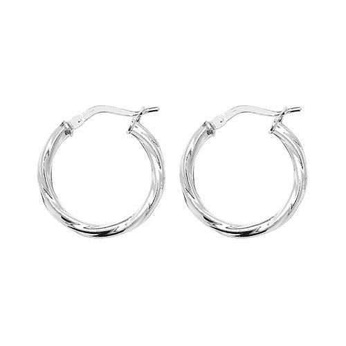 925 Sterling Silver 2mm Twisted Hoop Earring 10mm 15mm 20mm 25mm 30mm 40mm 50mm