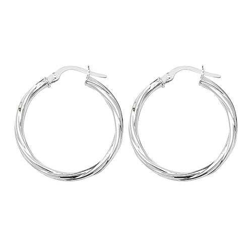 925 Sterling Silver 2mm Twisted Hoop Earring 10mm 15mm 20mm 25mm 30mm 40mm 50mm