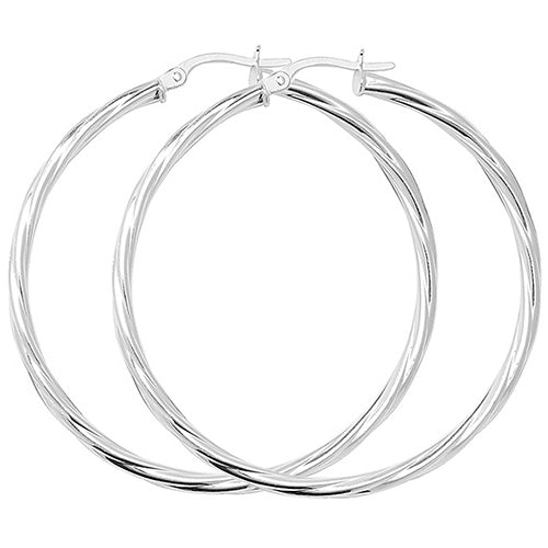 925 Sterling Silver 2mm Twisted Hoop Earring 10mm 15mm 20mm 25mm 30mm 40mm 50mm