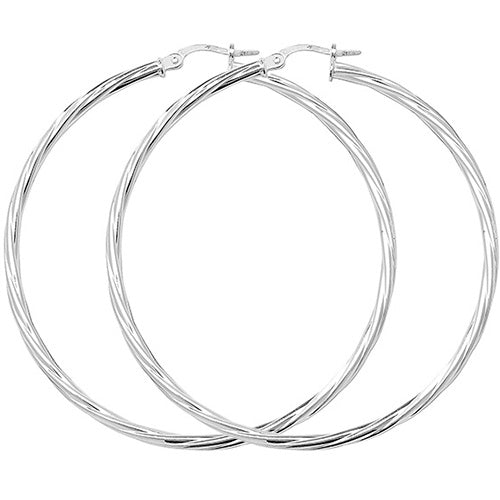 925 Sterling Silver 2mm Twisted Hoop Earring 10mm 15mm 20mm 25mm 30mm 40mm 50mm
